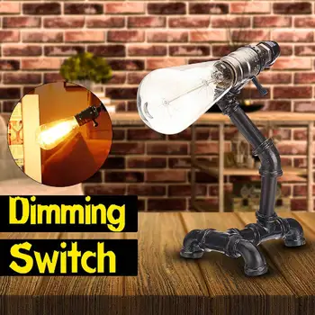 

110-240V Vintage Industrial Pipe Desk Lamps LED Table Lamps for Bedroom Night Book Reading Study Novelty Light Home Decor Gift