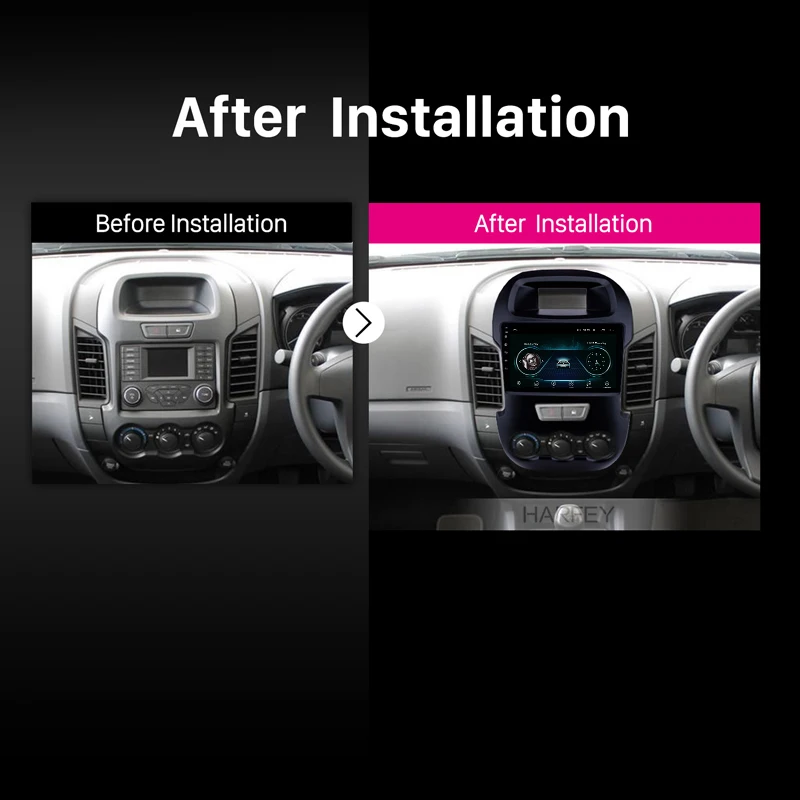 Excellent Harfey GPS Car Radio for Ford Ranger 2011-2014 9" Android 8.1 with Bluetooth HD Touchscreen support TPMS SWC Carplay Digital TV 5