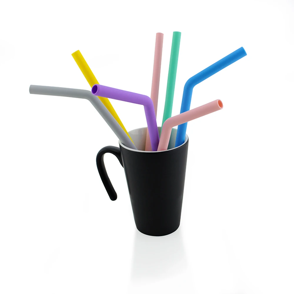 1pc Portable Folding Reusable Straw Food Grade Silicone Drinking Straws With Box And Cleaning Brush Barware Accessories