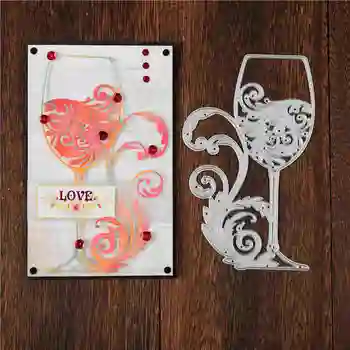 

Kokorosa Red Wine Glass Metal Cutting Dies 2020 Leave Dies Scrapbooking For Card Making Album Embossing Stencil Craft Dies Cut