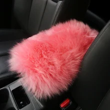 Милые теплые настоящие шерстяные плюшевые автомобильные подлокотники зимние Авто подлокотники подушки Авто Стайлинг Аксессуары для интерьера