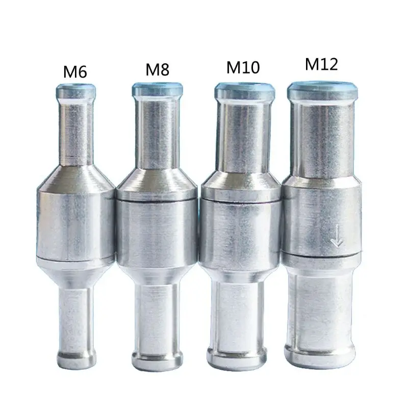 Check Valve 6/8/10/12mm Non-Return One-Way Aluminum Alloy For Car Oil Water Pumps
