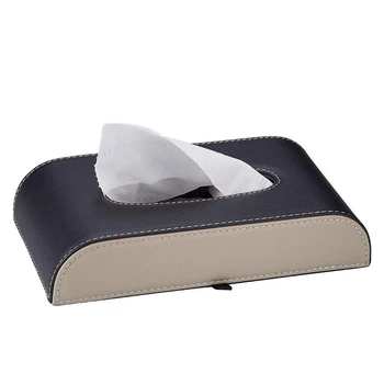 

Automobile Tissue Box PU Leather Tissue Paper Holder Rectangular Box (Without Tissue)