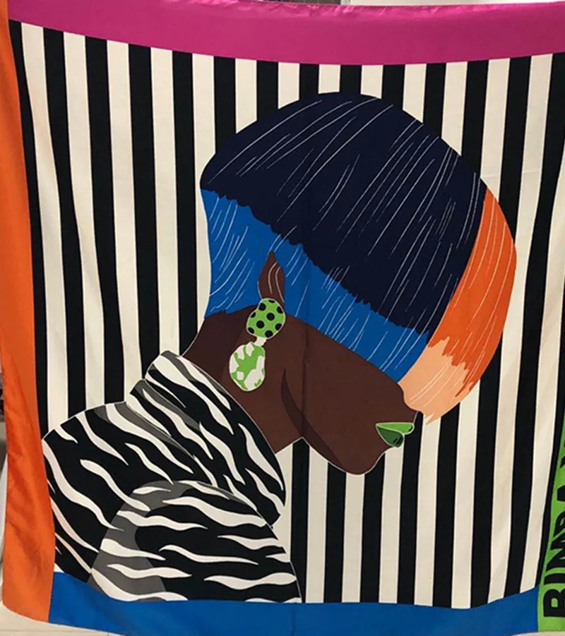 

2020 Spain Women's Scarf Spring Scarf Elegant Printed Kerchief Multi-Function Beach Towel