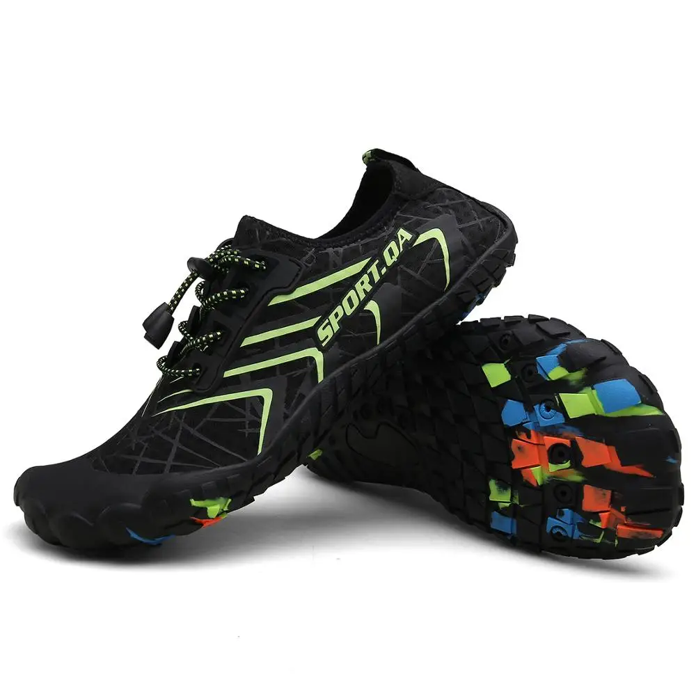 Мужская и Женская водонепроницаемая обувь, уличные Пляжные Носки для плавания, быстросохнущие, босиком, спортивные, походные, Аква-кроссовки, пара, прогулочная обувь - Цвет: A1905-HeiLv