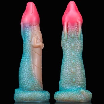 Dragon shape Penis Colorful Animal Horse Dildo Dog Wolf Liquid silicone Penis Suction Cup Sex Toy for Women Female Masturbate 18 2