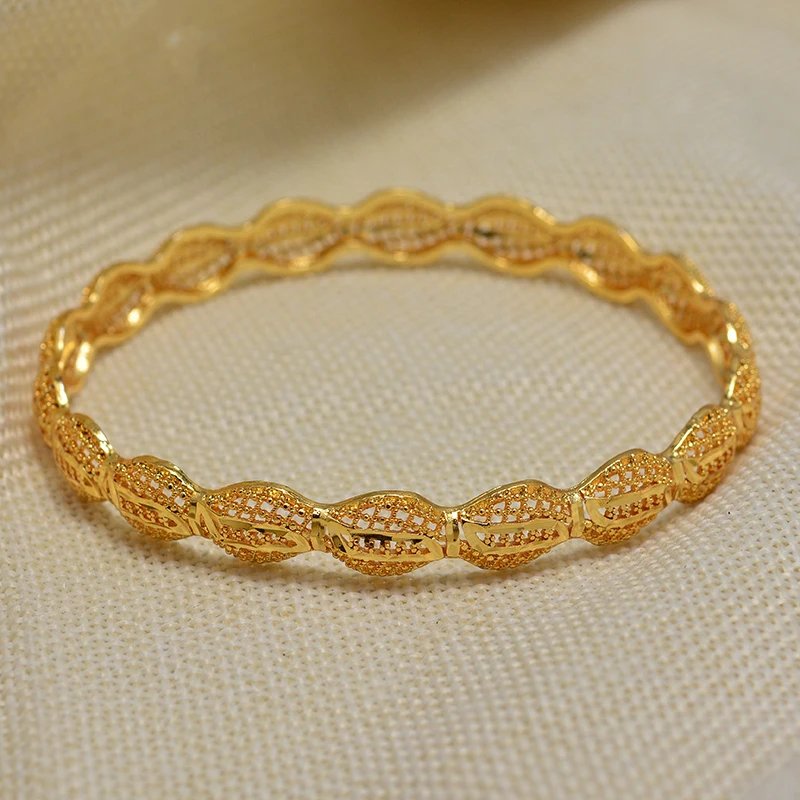 Annayoyo золотые браслеты для женщин Дубай невесты свадебные ювелирные изделия браслет мужчин Ближний Восток африканские подарки регулируемый размер 1 шт - Окраска металла: 19