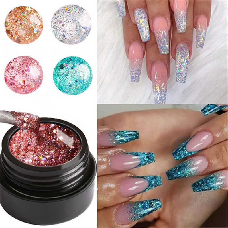 

Nusx Diamond Nail Gel Varnish Glitter LED UV Gel Manicure Shiny Sequins Gel Nail Polish Vernis Semi Permanent Gel Polish GE003