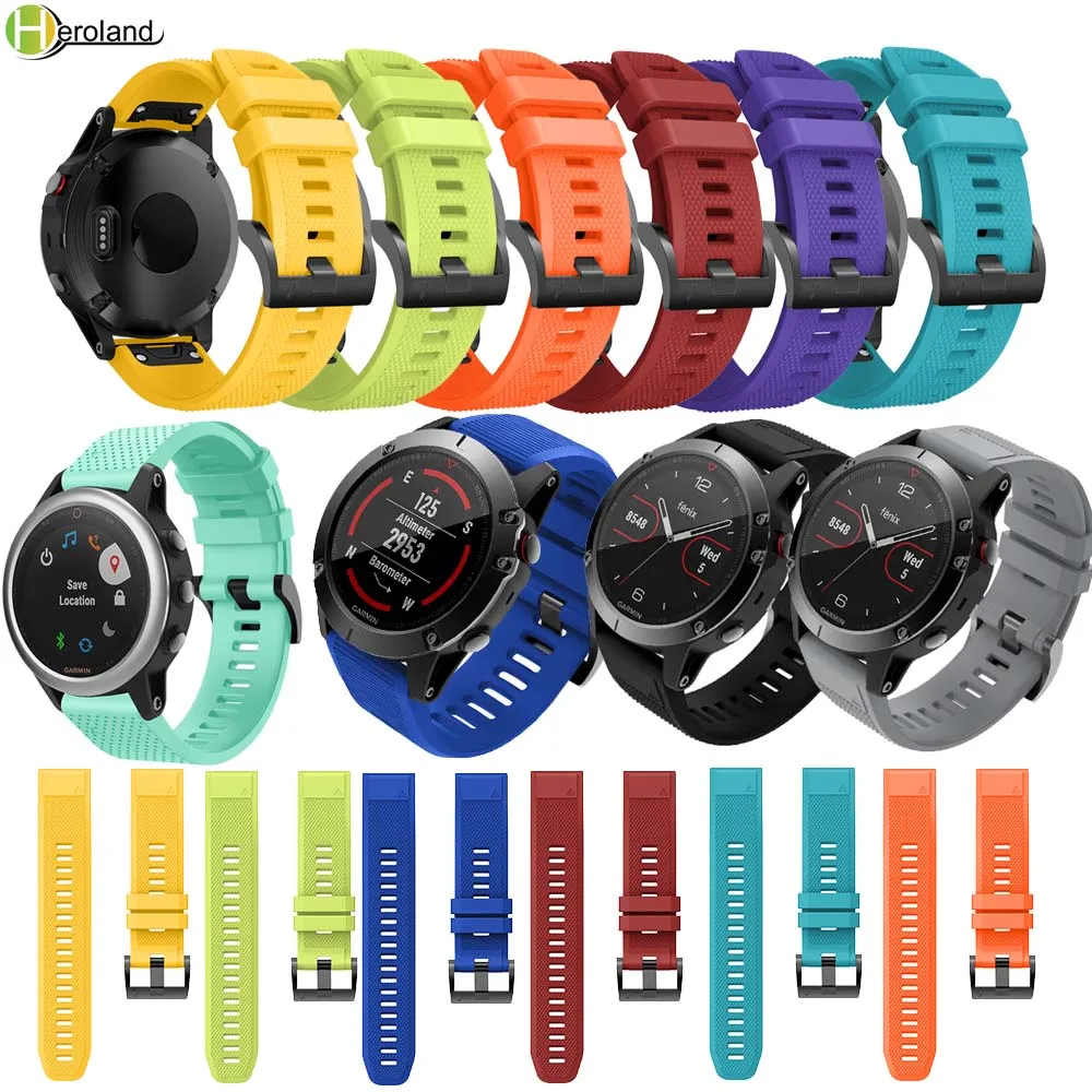 Ремешок для наручных часов быстросъемный силиконовый браслет Garmin Fenix 6X 6 6s 3 3HR 935 945