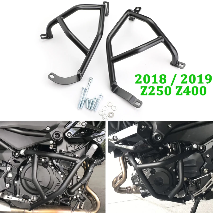 Защитная планка Artudatech для мотоцикла Черная защитная Kawasaki Z250 2018 2019 Z400 2020 |