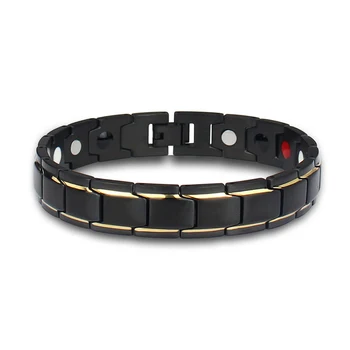 

Therapeutic Energy Healing Bracelet Titanium Steel Magnetic Therapy Bangle Bracelets P9