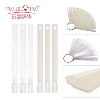 

Newcome Clear Nature Black False Tips For Nail Art Display Oval Fan Style Nail Swatch Polish Stand Tips Practice Manicure Tools