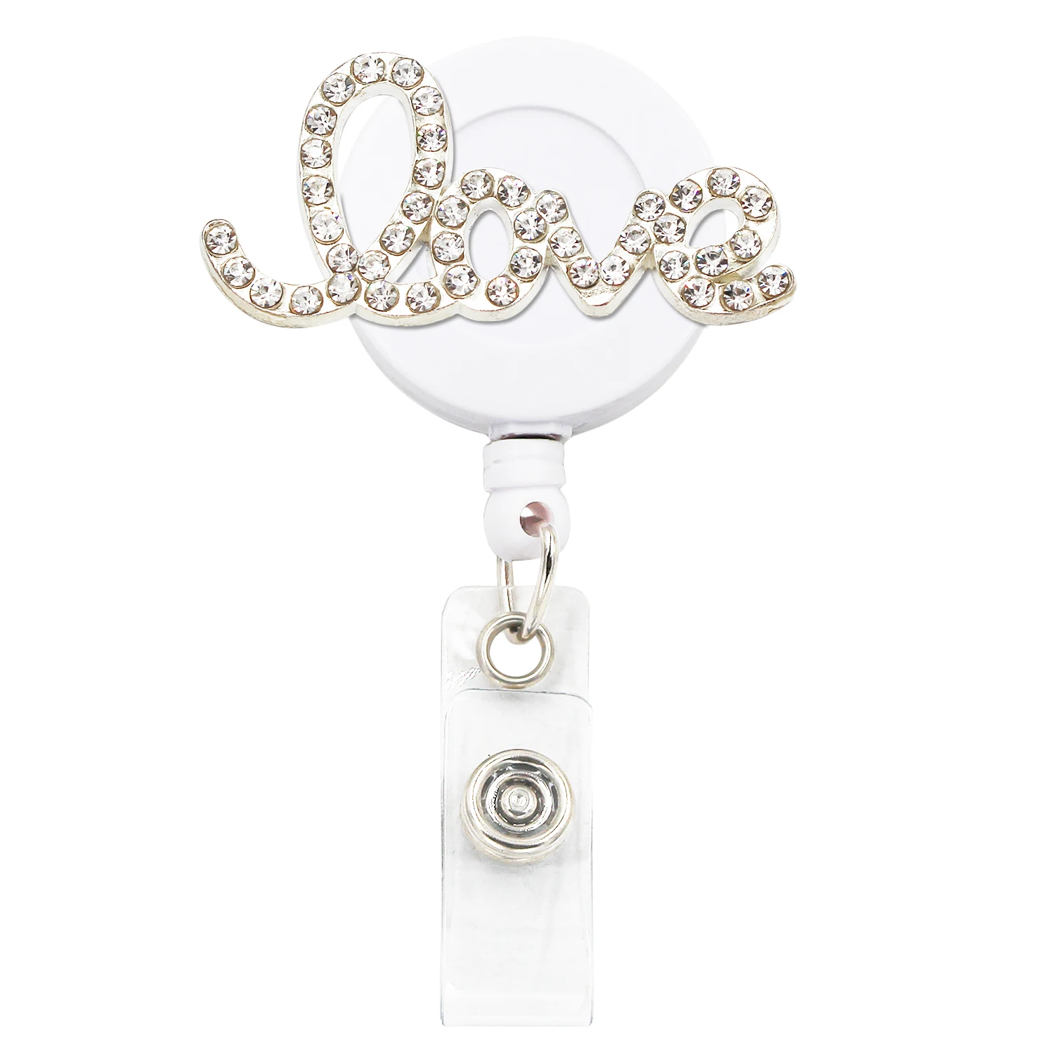  3PCS Bling Rhinestone Nurse Badge Reel Retractable Nurse ID  Badge Holder with Alligator Clip,Diamond Heart Badge Reel for Nurse  Students,Doctor : Office Products