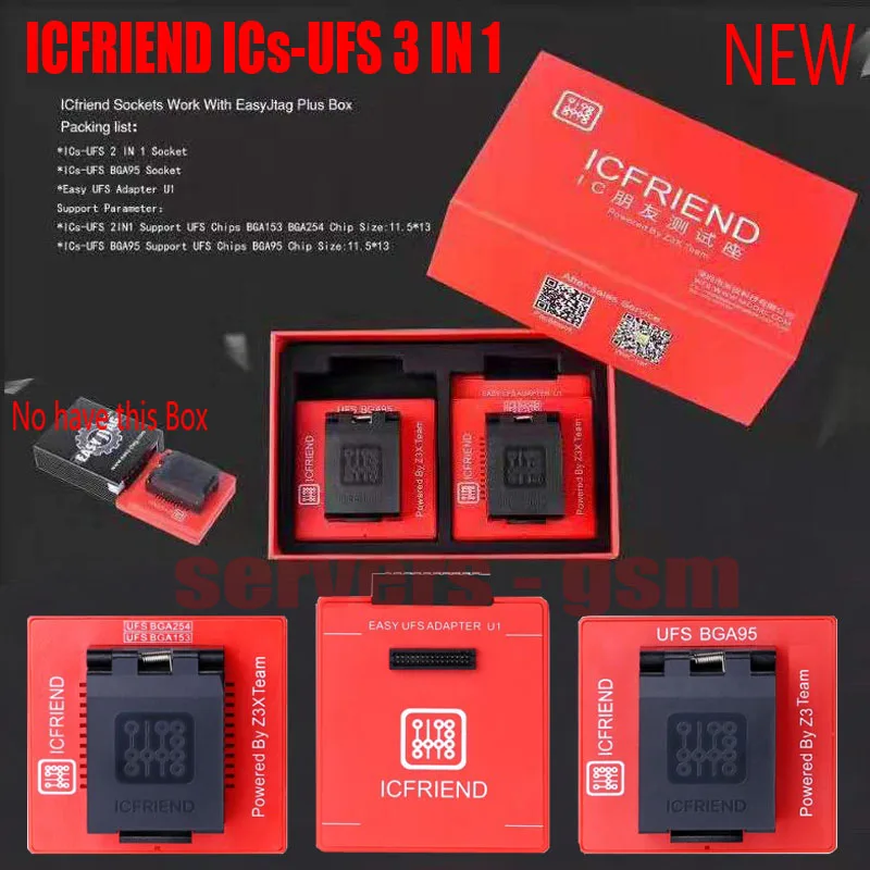 Новинка 2020 100% оригинальные адаптеры UFS ICFriend ICs 3 в поддержке 1UFS BGA254 BGA153 BGA9 с FYCIL JTAG box