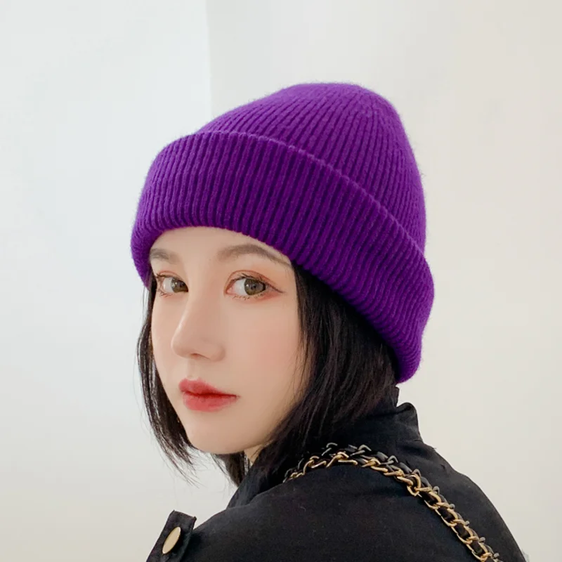 Высококачественная громоздкая шапочка зимняя женская шапка Skullies Beanies вязаная шапка теплая куртка с шерстяной подкладкой для женщин унисекс зимняя Лыжная шапка - Цвет: 5