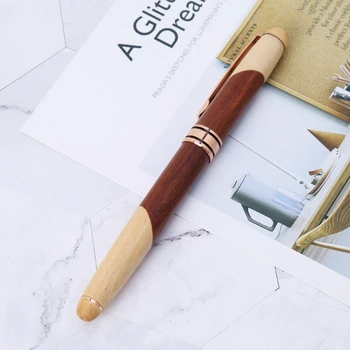 

Luxury Wood Calligraphy Art Fountain Pen Medium Nib Office Writing Business Gift 53CC