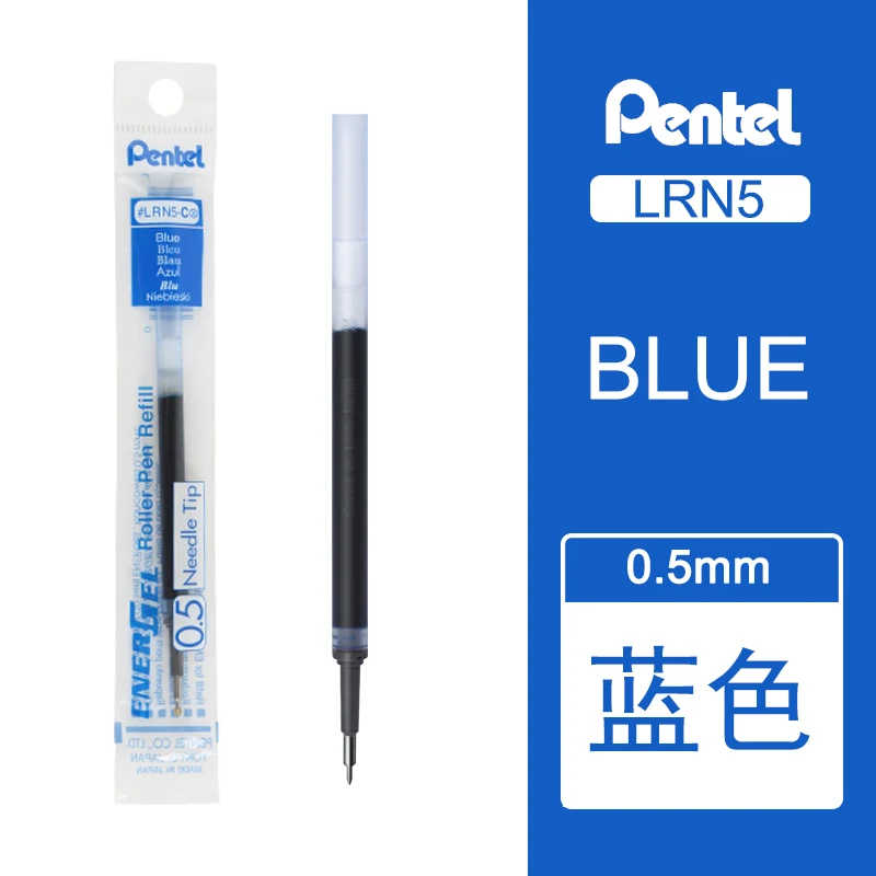 10 шт. Pentel Energy Gel X игла для заправки наконечника LRN5 гелевые чернила заправка 0,5 мм подходит для BLN75/105 классический цвет подписи офиса - Цвет: blue 10pcs