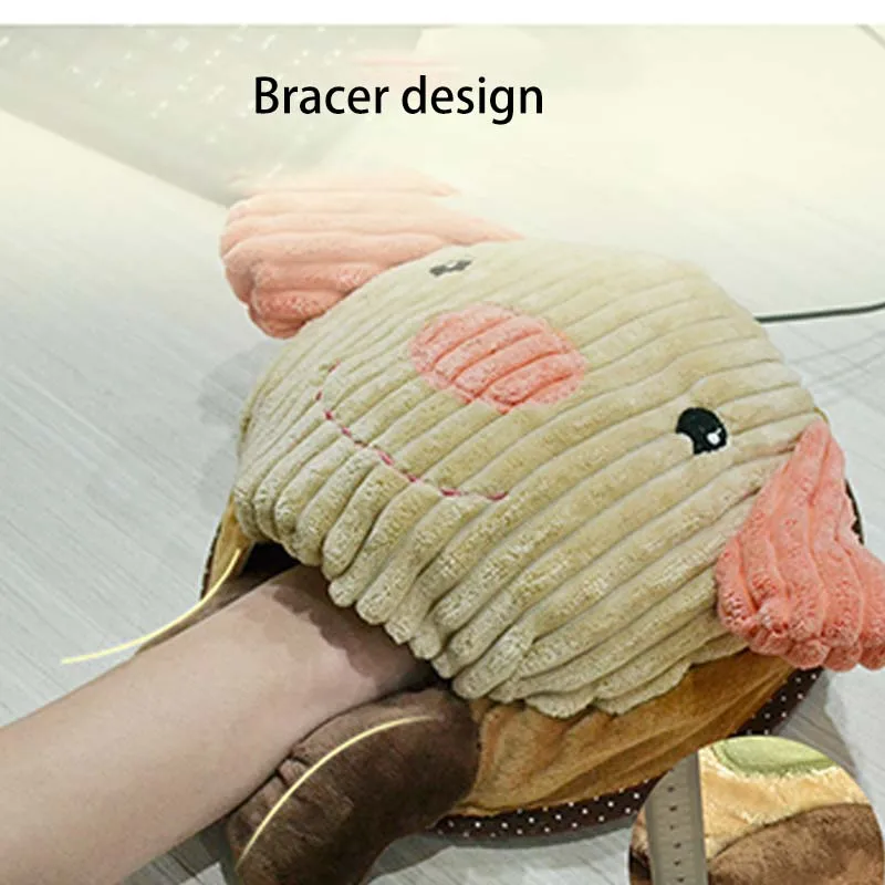 Heated Mouse Pad Winter Warm Mouse Pad Thick Cartoon Plush Hand Warmer Heated Mouse Mat USB Port With Wristguard Computer