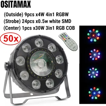 

LED Flat Par Light 30w 9x4w COB Wash Par Can Light RGBW Stage Effect DJ Disco Light Party Decor Lighting IR Remote LED Par Bar