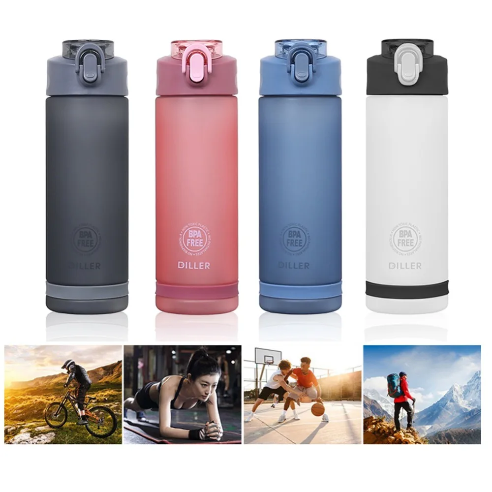 Матовая бутылка для воды с соломинкой BPA Free Tritan материал непротекающая чашка 550 мл 750 мл 850 мл чайник для любителей фитнеса