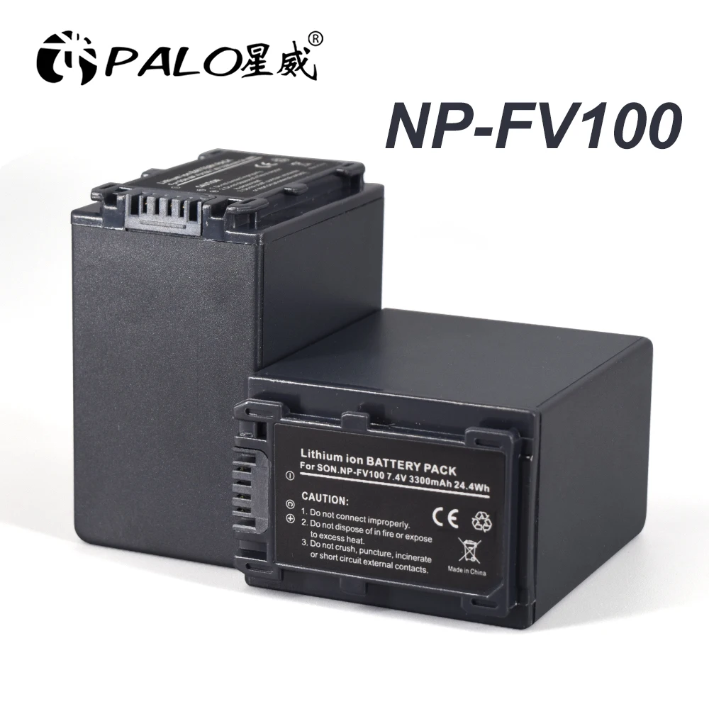 PALO NP-FV100 Battery NP FV100 FV100 Bateria + USB LCD Charger for Sony NP-FV30 NP-FV50 NP-FV70 SX83E SX63E FDR-AX100E AX100E rechargeable battery camera battery camera battery charger rechargeable battery charger sony battery