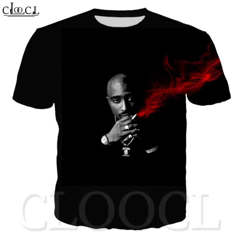Мужская футболка с 3D принтом Повседневная короткими рукавами и раппера 2pac Amaru Shakur