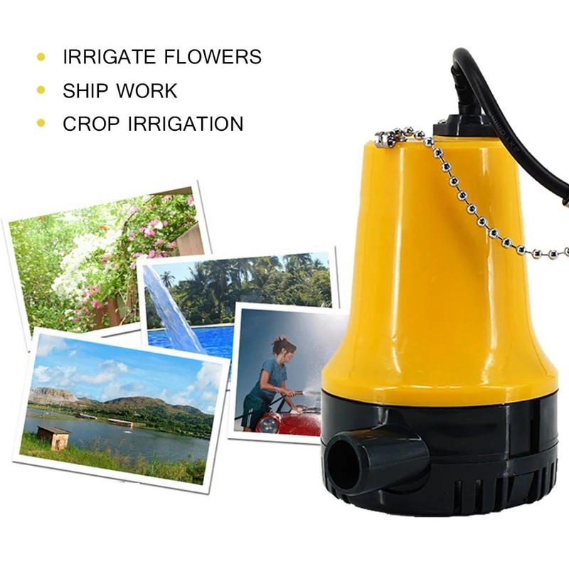 Bilge Pump, 12V  Micro-  Dc Immersible Submersible Agricultural Irrigation Portable Electric Water Removal Pump Hot Sale yellow