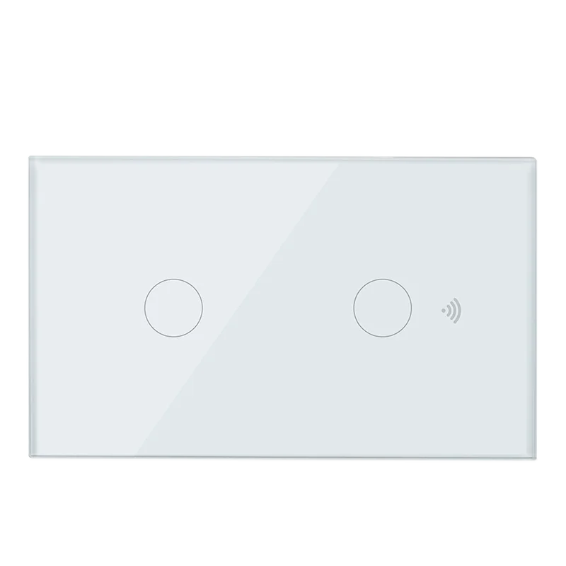 Сенсорный выключатель, светильник США, wifi сеть+ мобильное приложение Smart control, 2 банды AC110-220V, роскошная панель из закаленного стекла, прерыватель