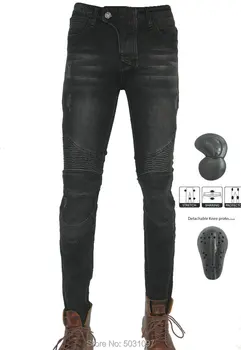 

Free shipping volero motorcycle riding pants super fit slim moto trousers protective featherbad motorbikers cycling jeans black