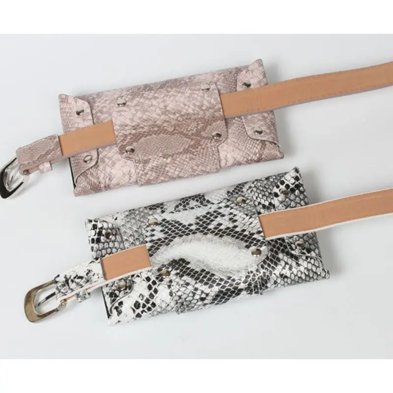 Модная женская кожаная поясная сумка с узором змеиной кожи, Женская Повседневная поясная сумка, чехол для телефона, сумка для путешествий