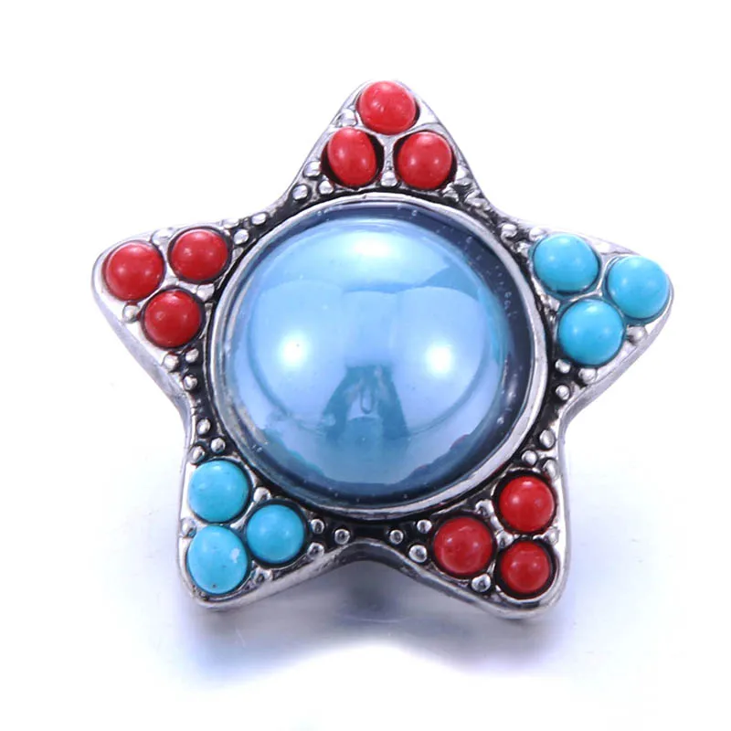 1PCS New Big Snap Button Jewelry Crystal Rhinestone Owl Snap Buttons Fit 18mm Snap Bracelet Bangle DIY Button Jewelry - Окраска металла: A1858
