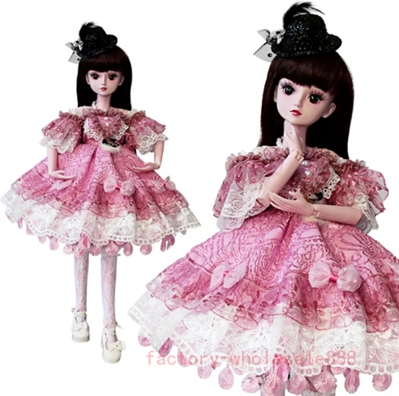

2019 New Ball Jointed Doll 1/3 BJD Doll Female Eyes Free Face Make Up Full Set Clothes US Gift Hot