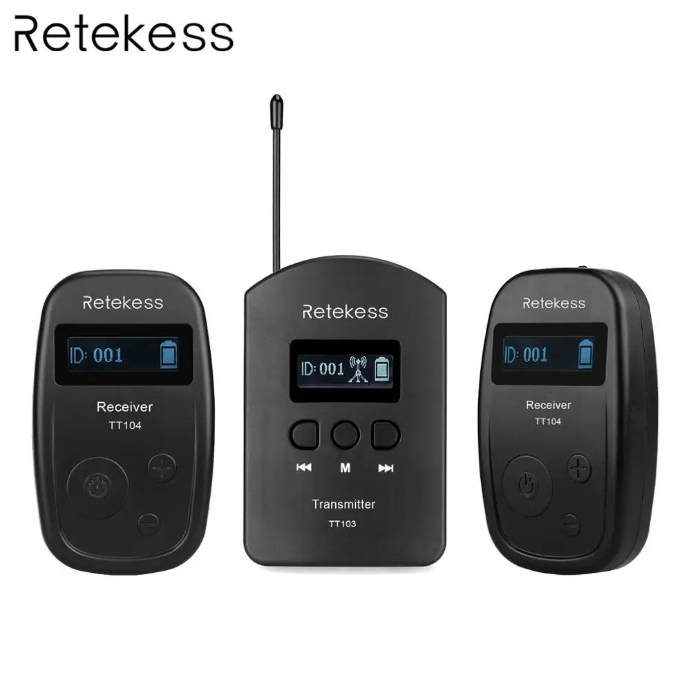 

Retekess TT103&TT104 UHF Professional Wireless Tour Guide System for Church Listening Teaching Visit Conference Interpretation