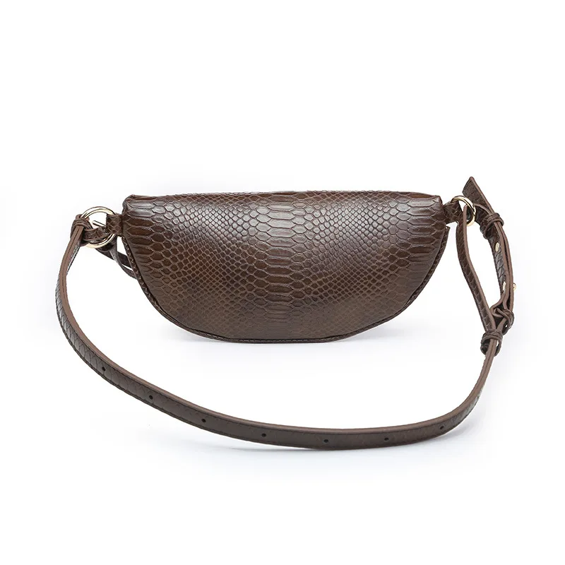 Ansloth Serpentine Pattern Waist Bag Women Fashion Design Waist Pack Lady Quality PU Leather Belt Bag Female Fanny Bag HPS822