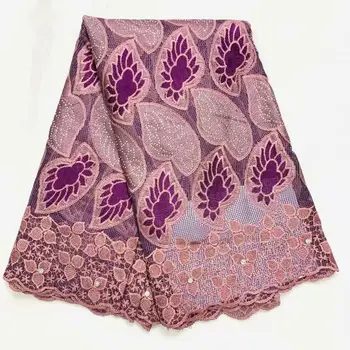 

new arrival african lace fabric 2020 high quality lace with stones latest nigerian mesh lace french net lace for women 5yards