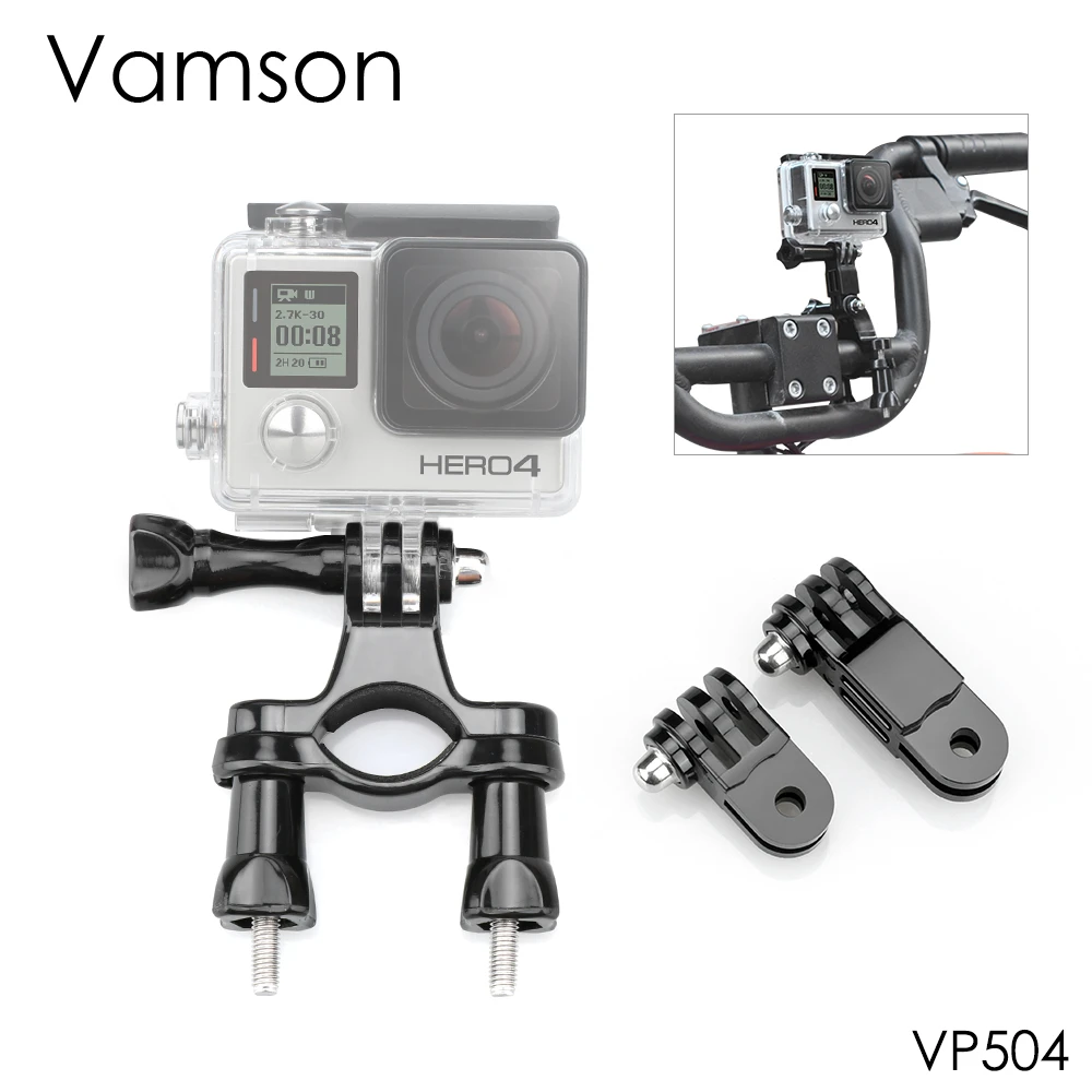 Vamson For Gopro 7 Accessories Bike Motorcycle Handlebar Pole Mount For Gopro Hero 6 5 4 For Sjcam Mijia For Yi Vp504 Sports Camcorder Cases Aliexpress