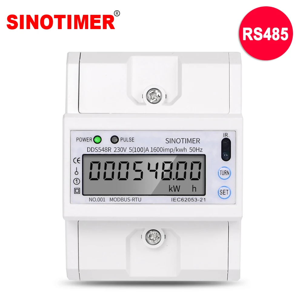 Домашний Modbus RS485 5 100A 230 В измеритель мощности переменного тока однофазный din рейка