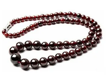 

Genuine New Natural 5-12mm Garnet Round Gemstone Beads Necklace Jewelry 18"AAA