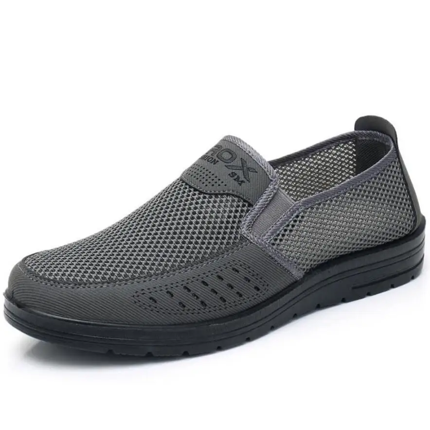 Zapatos de malla ligeros para hombre, calzado plano, cómodo, para senderismo en exteriores, sandalia transpirable de verano