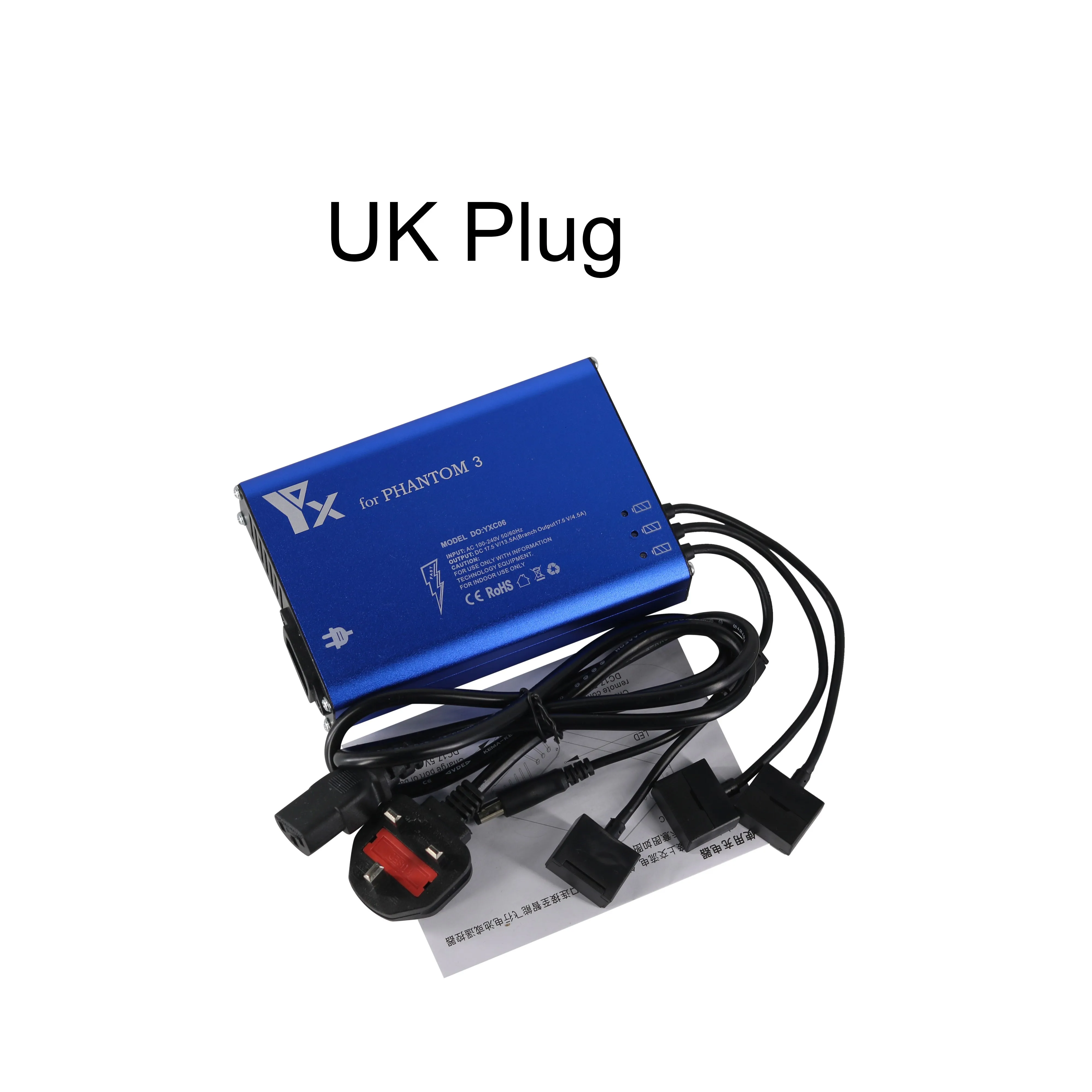 4 в 1 параллельный концентратор питания для DJI Phantom 3 Стандартный профессиональный расширенный SE Дрон батарея передатчик зарядное устройство - Цвет: UK Plug