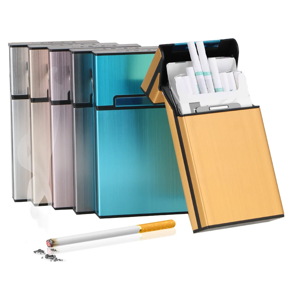 Elegant Aluminum Tobacco Storage Case - Stylish Pocket Container & Gift Box