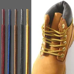 1 Pair Martin Boots Round Shoe laces Striped Double Color Fashion Sneakers Shoelaces Outdoor Hiking And Leisure Sports Shoelace
