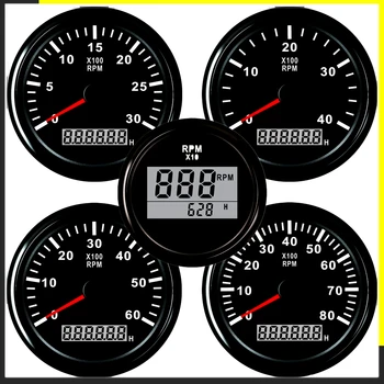 

Tachometer for auto motor 52/85mm Mini Round LCD Digital red light 0-9990 RPM engine Truck Gauge 12 V 24 V Lap timer Hour meter