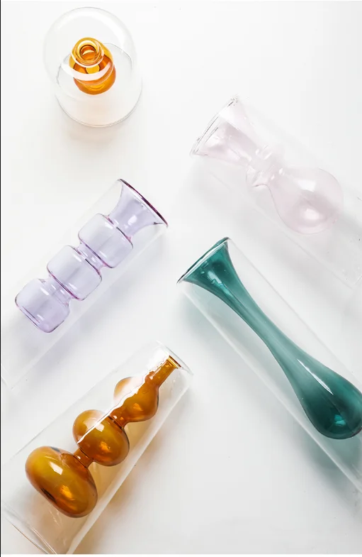 Скандинавский креативный цвет ваза стеклянная для цветов композиция гидропоники прозрачное домашнее настольное украшение украшения