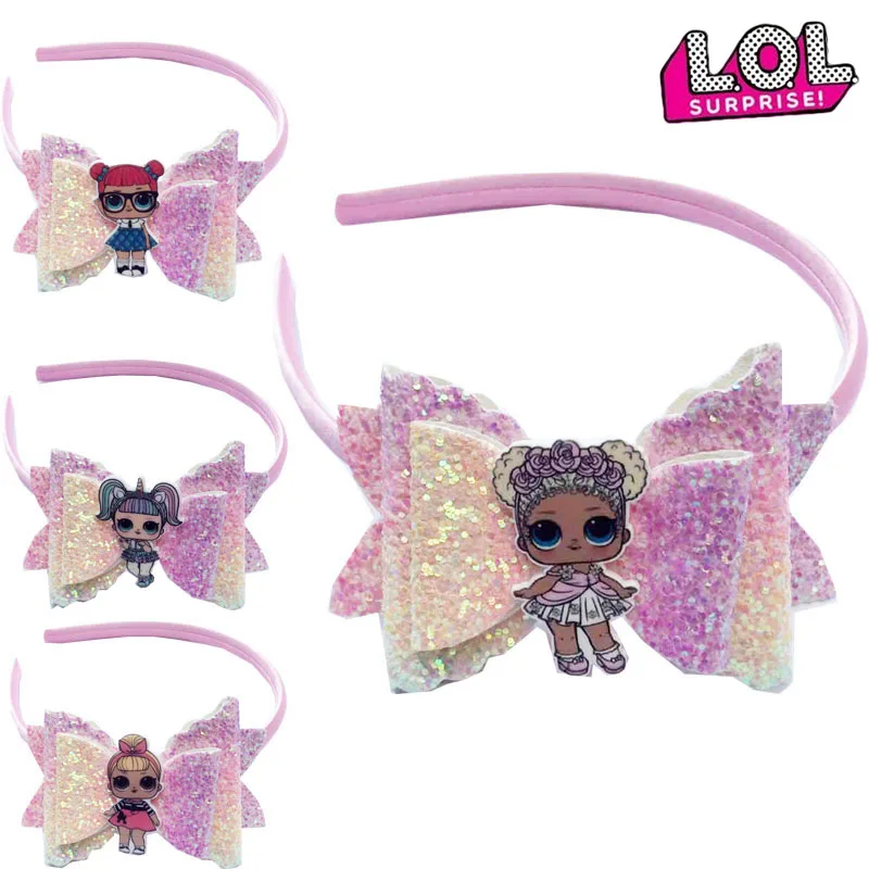 LOL Surprise Dolls Hair Accessories Girl Head Wear Bow Hairpins Hair Band Cartoon Elastic