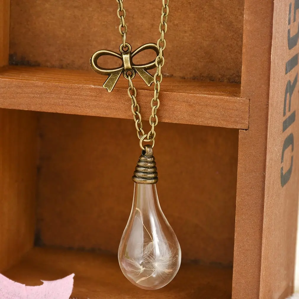 Винтажные ожерелья стеклянные подсвечники с лампочками ожерелье Бант Цепь чокер