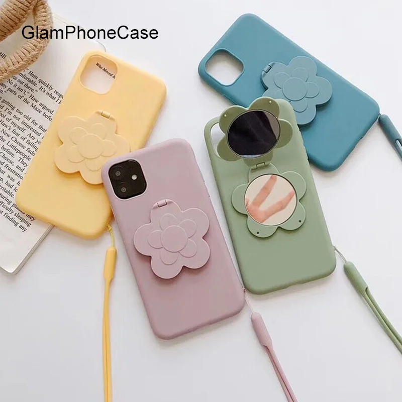 GlamPhone чехол с маленьким цветком зеркальный для телефона iPhone11Pro/Max X XS Max XR мягкий