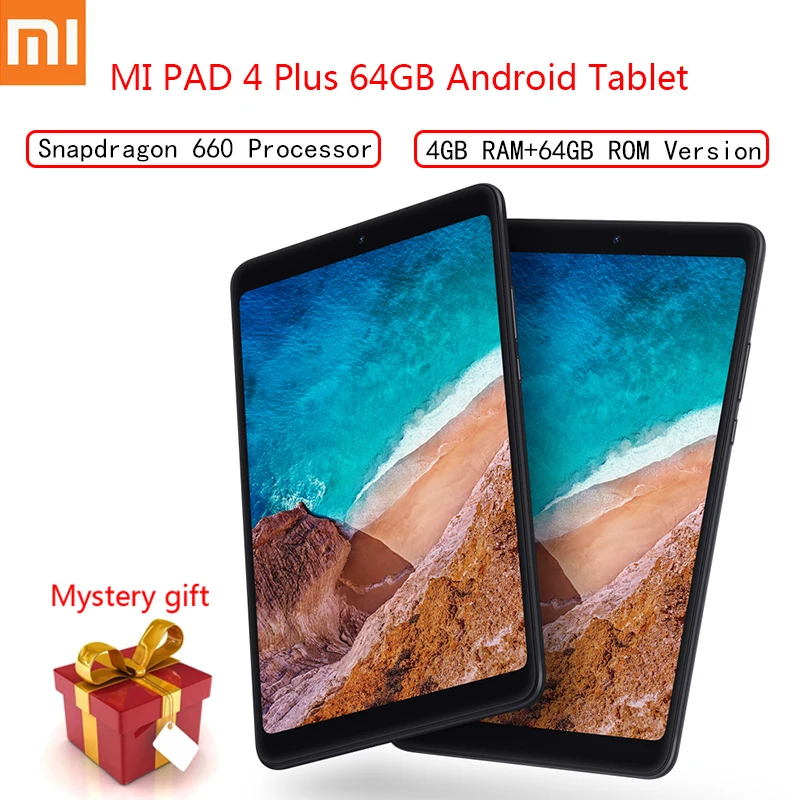 Xiaomi – tablette Android de 10.1 pouces MI PAD 4 Plus, 4 go de RAM, 64 go  de ROM, Version LTE, Snapdragon 660, 1920x1200, HD