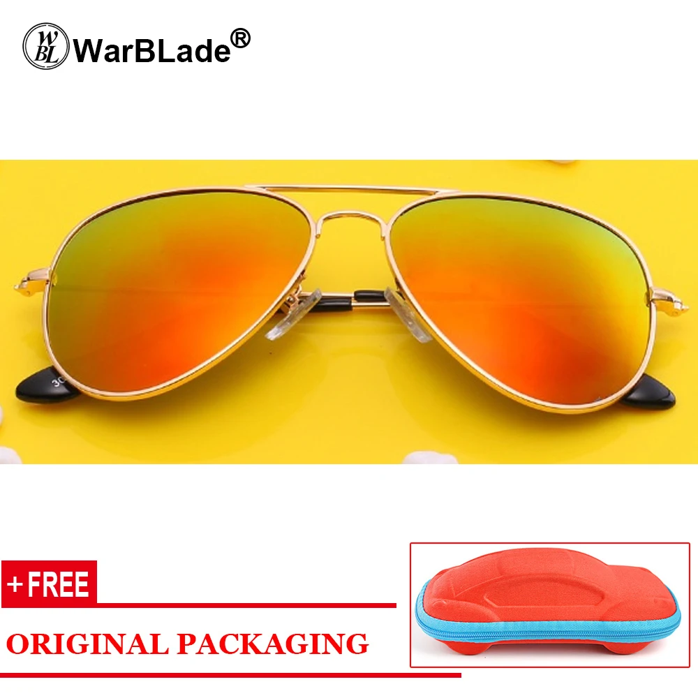 red Red case WarBLade Fashion Baby Kids Polarized Sunglasses Pilot Style Children Boys Girls Sun Glasses UV400 Protection Oculos De Sol Gafas - Цвет линз: red Red case