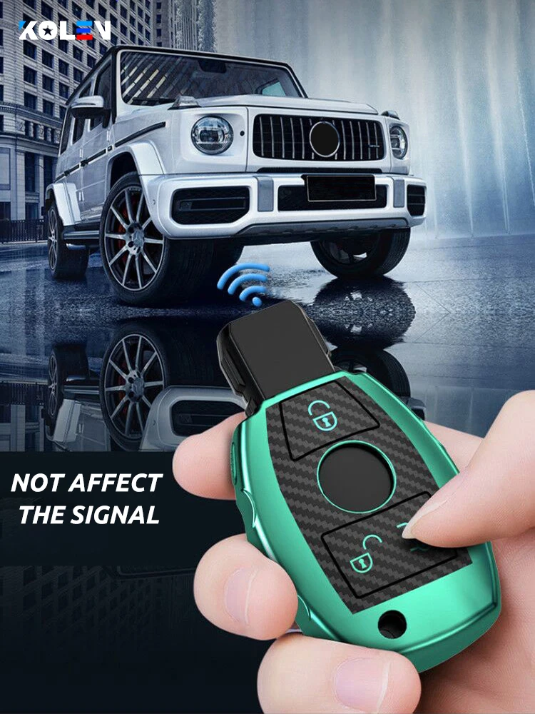 ТПУ чехол для ключа автомобиля из углеродного волокна с рисунком Mercedes Benz A B R G Class